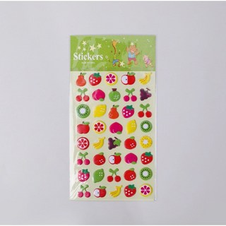 萱寶媽咪baby童裝館 聖誕節泡泡貼3D立體水晶寶石貼紙，閃亮燙金鑽石裝飾，多款動物交通工具造型泡綿立體貼紙, 017水果泡泡貼