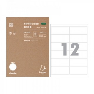 폼텍 A4 주소용 친환경라벨 LS-3212 100매, 12칸, 1권
