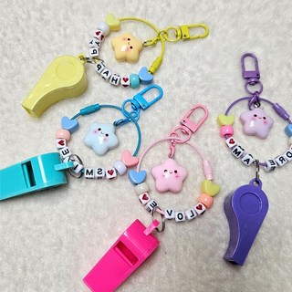 꼬마별님 호루라기 키링 diy 키트 만들기 어린이용 미아방지 호신용 가방고리 만들기재료, LOVE, 1개, 노랑색