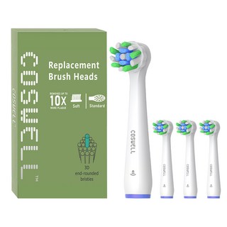 COSWELL 歐樂B 電動牙刷刷頭 適用P/PRO/D系列 3D圓頭 深層清潔型, 1個, 4個裝