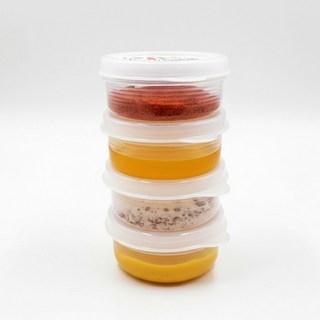 완벽한 밀폐 일본 직수입 도시락 전용 소스 양념 드레싱 원형 용기 70ml, 초소형, 4개