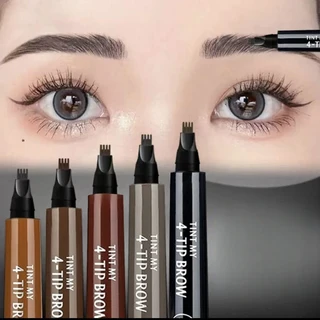 4부 포크형 리퀴드 아이브로우 자연스러운 야생 눈썹펜슬 롱래스팅 워터프루프 번지지 않고 입체감 아이브로우, 2개, 01#라이트 브라운