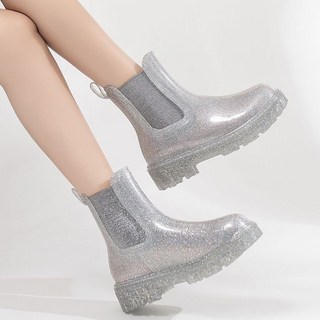 網紅女士雨靴短筒新款時尚外穿切爾西透明雨鞋防水防滑膠鞋水鞋