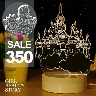 SISI 北歐風創意3D小夜燈 光學雕刻工藝 生日畢業聖誕節情人節禮物 交換禮物尾牙摸彩活動, 玫瑰花