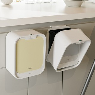 홈비 자동으로 간편한 걸이형 주방 센서 휴지통, 화이트, 1개