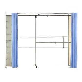 巴塞隆納AH-18頂天伸縮衣櫥(附八層櫃)第五代豪華型防塵伸縮衣櫥，頂天立地設計，多層收納，免釘安裝, 天使白