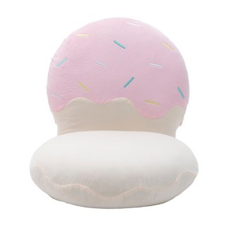 CELLUTANE A1923 冰淇淋造型和室椅 單人休閒椅，日製多段調節器，柔軟絨毛舒適, 粉紅色,米白色, 1箱