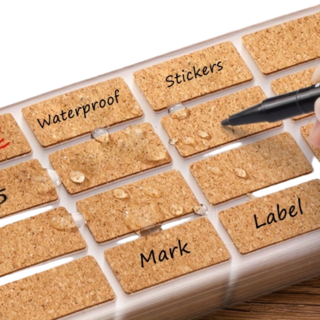 유니크한 다용도 코르크 라벨 스티커 96p 세트, 브라운, 1세트