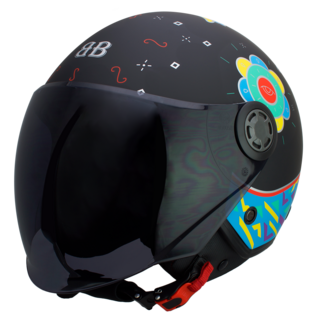 벤시 오토바이 헬멧 Y-2 썬바이저 내장 유럽ECE인증 오픈페이스, 썬플라워, 스모크, XL