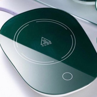 暖心杯墊禮盒組 恆溫杯墊 附贈馬克杯與湯匙 適用於多種容器 尺寸 16.2 x 12.1 cm, 1個, 單恆溫杯墊【綠色】