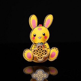 周家轉運財神鑰匙扣足金風生水起福葫蘆掛飾包包掛件車掛活動禮品招財擺件裝飾擺件招財小物招財進寶開幕送禮開店賀禮開店禮物招財, 兔子單掛件, 1個