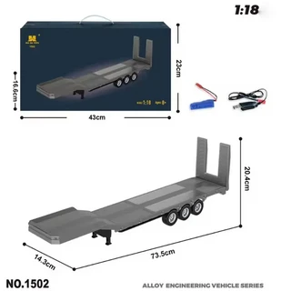 후이나 2025 신형 1501 스카니아 770s 무선 조종 트럭 트레일러 모델 트랙션카 고급형 어린이 성인용 장난, 03 silvery Platform