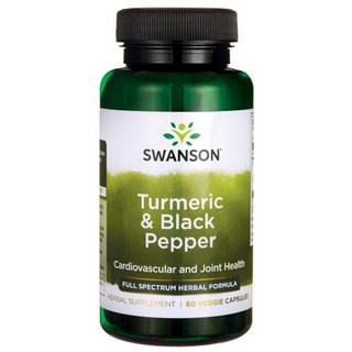 Swanson 斯旺森 薑黃&黑胡椒素食膠囊, 60顆, 1罐