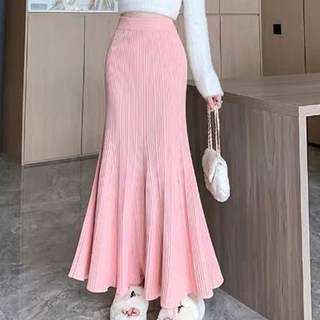 ROYALBELLE 여성 하이웨스트 니트 머메이드 슬림 패션 핏 롱 스커트 T0121904