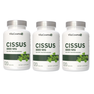 미국 비타코스모 VitaCosmoX 프리미엄 시서스 시서스캡슐 가루 분말 케토스테론 50% Cissus 고함량 고농축 8000mg, 3개, 120정