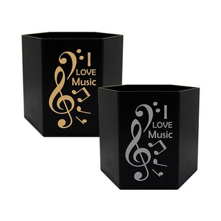 W.I.P 聯合 IP06 音符六角筆筒，桌面收納好幫手，辦公室文具收納，創意筆筒, 1個