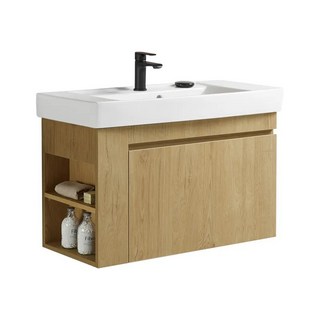 KARAT凱樂衛浴 米萊松悟防水浴櫃 82cm 100%防水浴櫃組 (橡木紋) K-1742 KC-742CLN, 1個, 左側櫃, 橡木紋