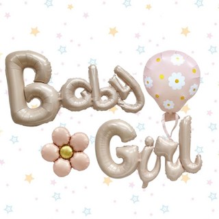 字母造型氣球 適合性別揭曉派對 藍色/金色/粉紅色, BABY GIRL雲朵, 1個