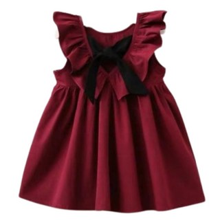 萱寶媽咪baby童裝館 現貨春夏韓版女童連身裙 蝴蝶結百褶露背兒童小洋裝