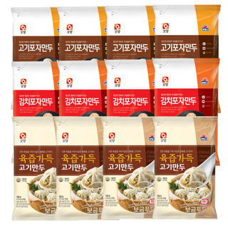 사조 포자만두12봉 육즙만두4봉+고기만두4봉+김치만두4봉, 1세트, 180g