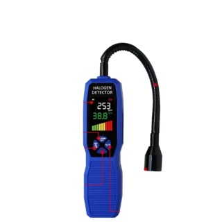 鹵素氣體檢測儀，高精度感測器，可彎曲探頭，LCD螢幕顯示，聲光報警，快速檢測洩漏, 1個