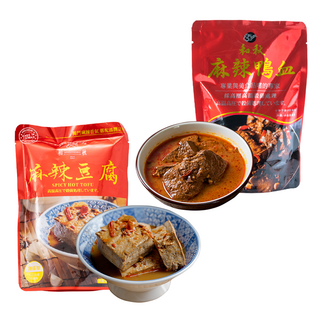 和秋 麻辣鴨血2包 麻辣豆腐2包 (共4包) - 道地台灣味，湯頭濃郁，口感豐富, 450mg, 1套裝