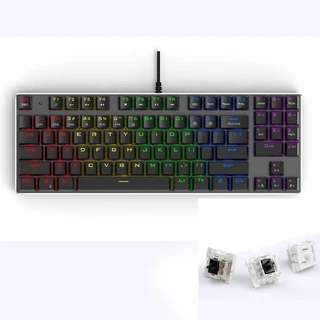 89키 게이밍 기계식 키보드 유선 USB 검정색 또는 파란색 스위치 가능, 02 89keys-black switch, 흑축