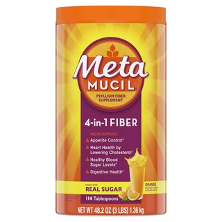 Metamucil 4合1膳食纖維粉 柳橙口味, 1個, 1.36kg