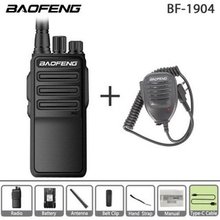 생활무전기 마이크 Baofeng BF-1904 워키토키 USB C 충전 UHF 400-520Mhz 전문 양방향 라디오 휴대용 CB 라디오 사냥 카페용 16CH