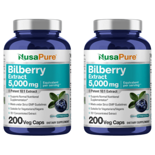 Nusapure 누사퓨어 빌베리 추출물 5000mg 200베지캡슐 2개, 1개, 200정