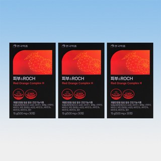 안국약품 피부ROCH 레드오렌지추출물 헤스페리딘 당귤농축분말 30정 3박스 3개월분, 3개