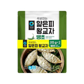 [냉동] 청정원 얇은피 왕교자 땡초만두 315g+315g, 1개, 630g