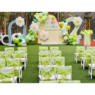 婚慶紗幔裝飾瑞士網紗花瓣紗布料星月美人紗婚禮白紗竹節椅椅背紗, 1個, 1.5米長 裁剪好, 1.5米長 裁剪好