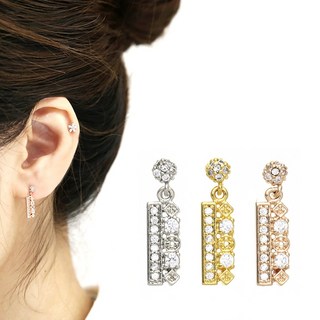 미다미 [2P케이스세트] 스퀘어베니 큐빅 프레임 포인트 피어싱 세트(써지컬스틸/도금)