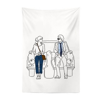 LAVERTON 영화 드로잉 감성 패브릭포스터 8종 5size, 비긴어게인