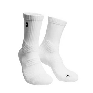 FITTERGEAR 運動襪 吸濕排汗 緩震穩定 籃球跑步訓練襪 黑白兩色 均碼37-45碼, 白色長筒襪（一雙）,均碼37-45碼, 1個