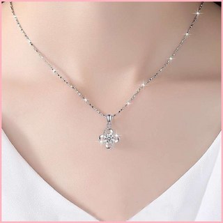 S925純銀四葉草項鏈 簡約鎖骨鏈 韓版女吊墜 生日禮物 RPO4