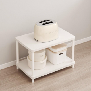 하이피러브 다용도 수납 선반 진열장 전자레인지 선반, 화이트, 2단