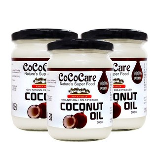 CoCoCare冷壓初榨椰子油, 500ml, 3瓶