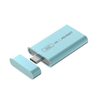 POLYBATT官方直營 外接式SSD 固態硬碟 高速450MB/s讀寫 128G 藍色, 藍色,單入, 128GB