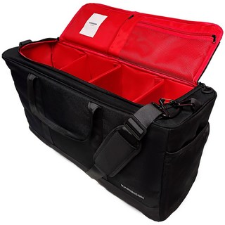 卡隆森 隔層行李袋 健身運動足球包, 1個, 黑色 + 紅色