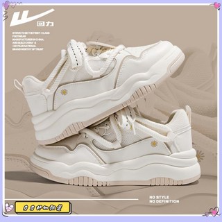 限時下殺 迴力女鞋厚底小白鞋2024鞦季新款休閒百搭麵包鞋ins厚底運動闆鞋