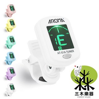 AROMA AT-01A 調音器 夾式調音器 適用於吉他、烏克麗麗、貝斯、小提琴 多色可選, 黑, 1個