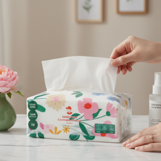 상품컴퍼니 미용티슈 천연펄프 3겹 무형광 150매, 24개, 150개입