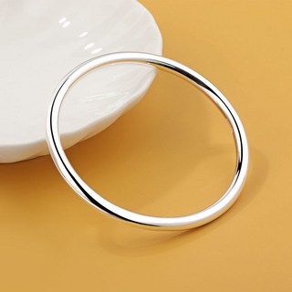 桃園出貨 999純銀手鐲女 亮麵素圈實心閉口光麵封口式銀手環 年輕款足銀鐲子 純銀飾品 純銀手鐲