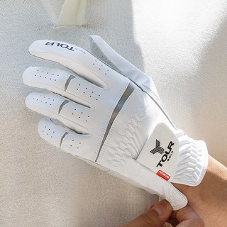 투어골프 카브레타 반양피 양손골프장갑 좌우세트, 화이트, 1세트, TGM-03