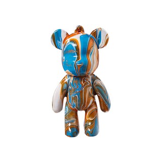 流體熊體驗包 DIY 流體熊 暴力熊流體熊顏料 丙烯顏料 流體畫 DIY暴力熊 藝術熊 庫柏力克熊 丙烯顏料 無甲醛, C. 8cm熊 (橘色+白色+湖藍)