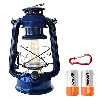 엘마운틴 감성 캠핑 랜턴 LED 호롱불+배터리 2개+비너 세트, 1세트