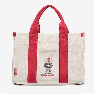 RaelraBear 韓國. 進口包 Kate 帆布包/肩揹包/托特包/斜揹包, IVORY(+RED)