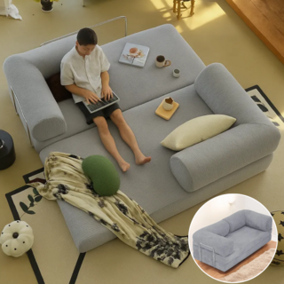 폴디 소파베드 모듈 접이식 쇼파 침대 겸용 데이베드 원룸 집순이 소파겸침대, 그레이